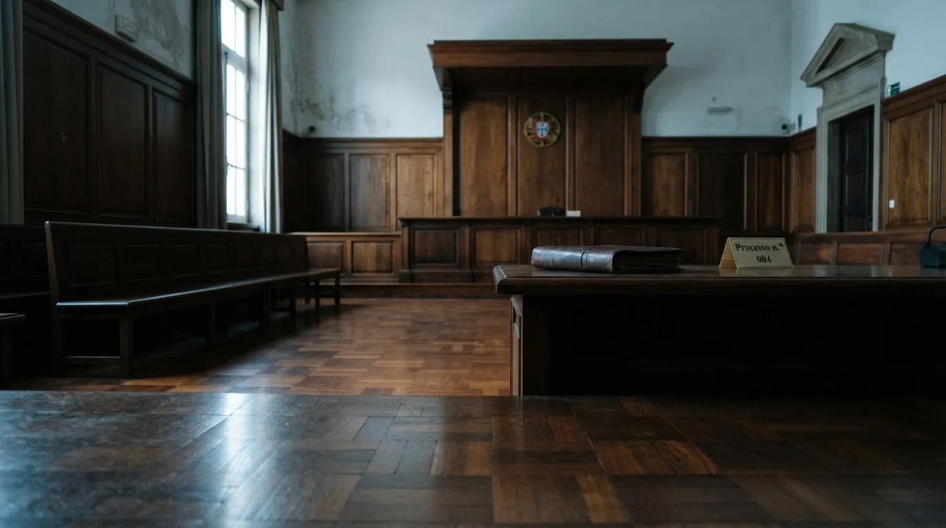 Sala de tribunal vazia com painéis de madeira, à luz da manhã — keno em cassino pt