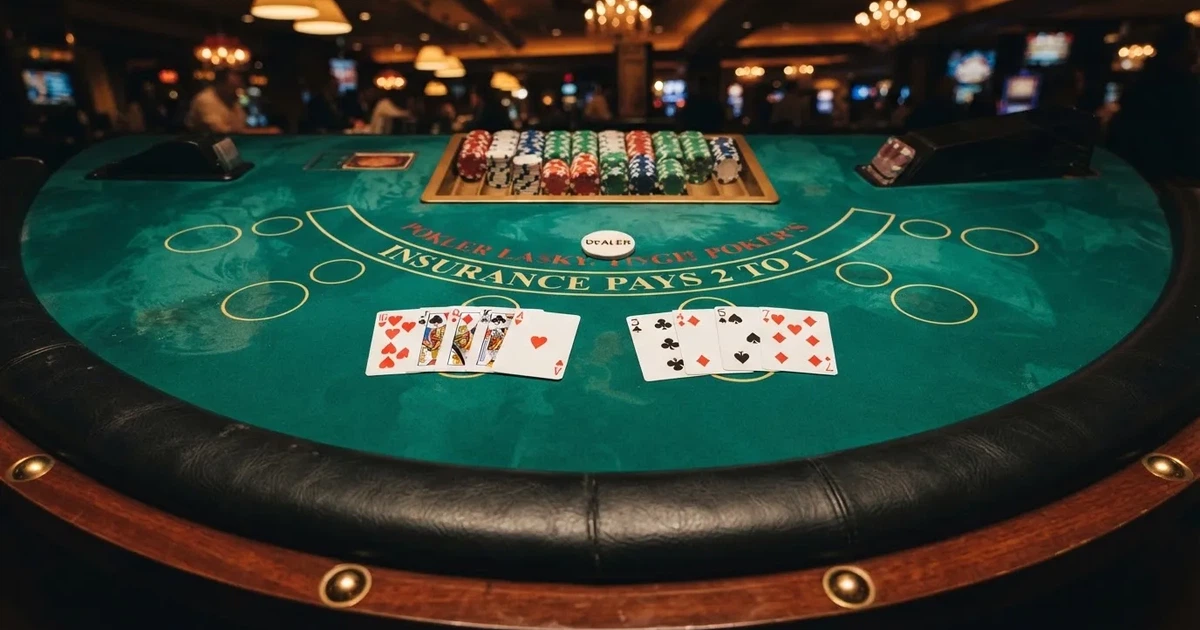 Mesa de jogo iluminada com cartas, vista de cima — mesas de casino em portugal